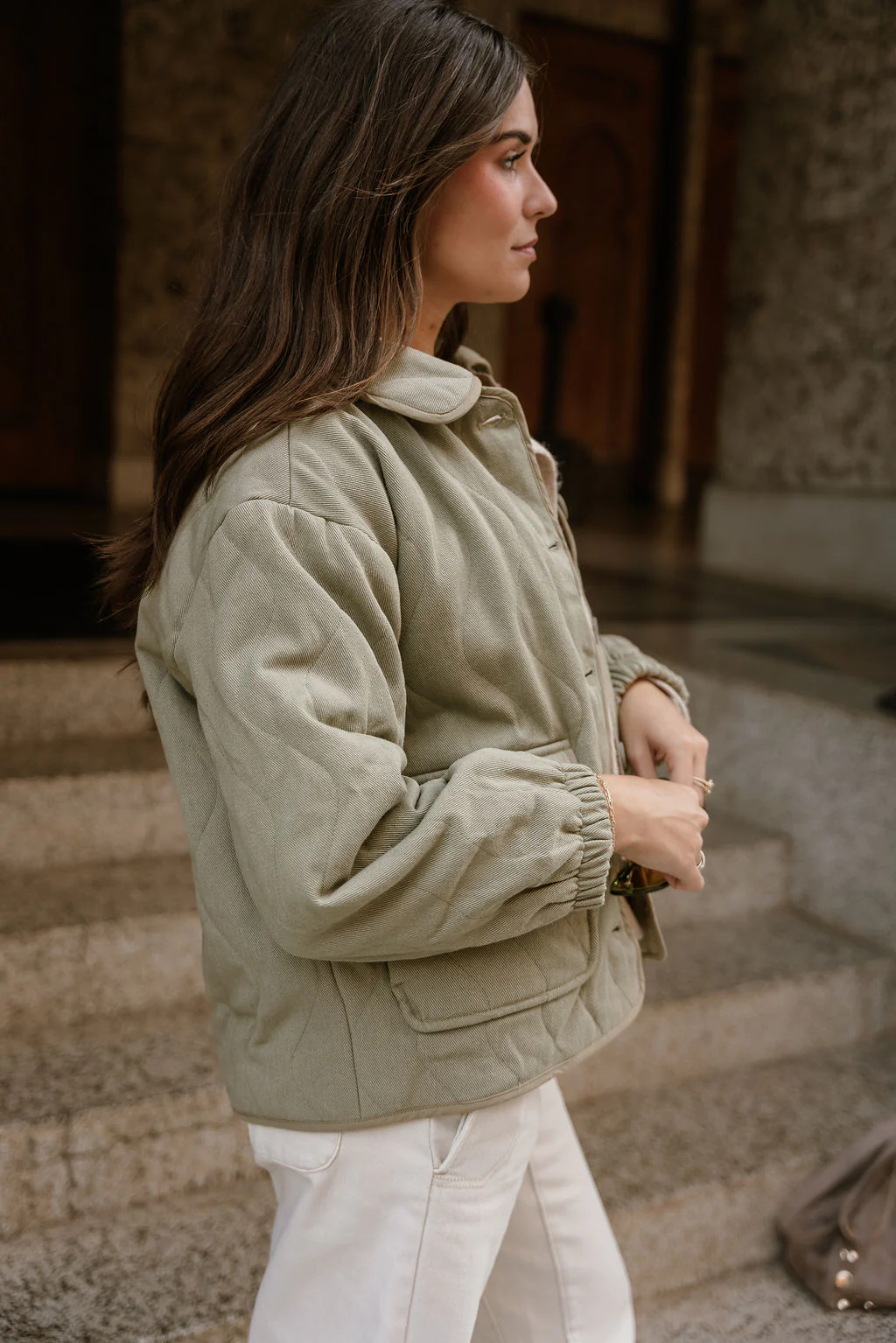 Brynn Light Olive Button-Up Jacket - Image 7
