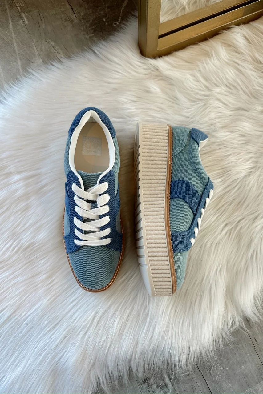 Bubbles Platform Sneaker in Denim - Image 3