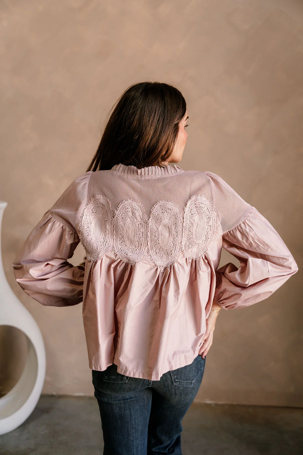Cady Mauve Lace Applique Top - Image 7