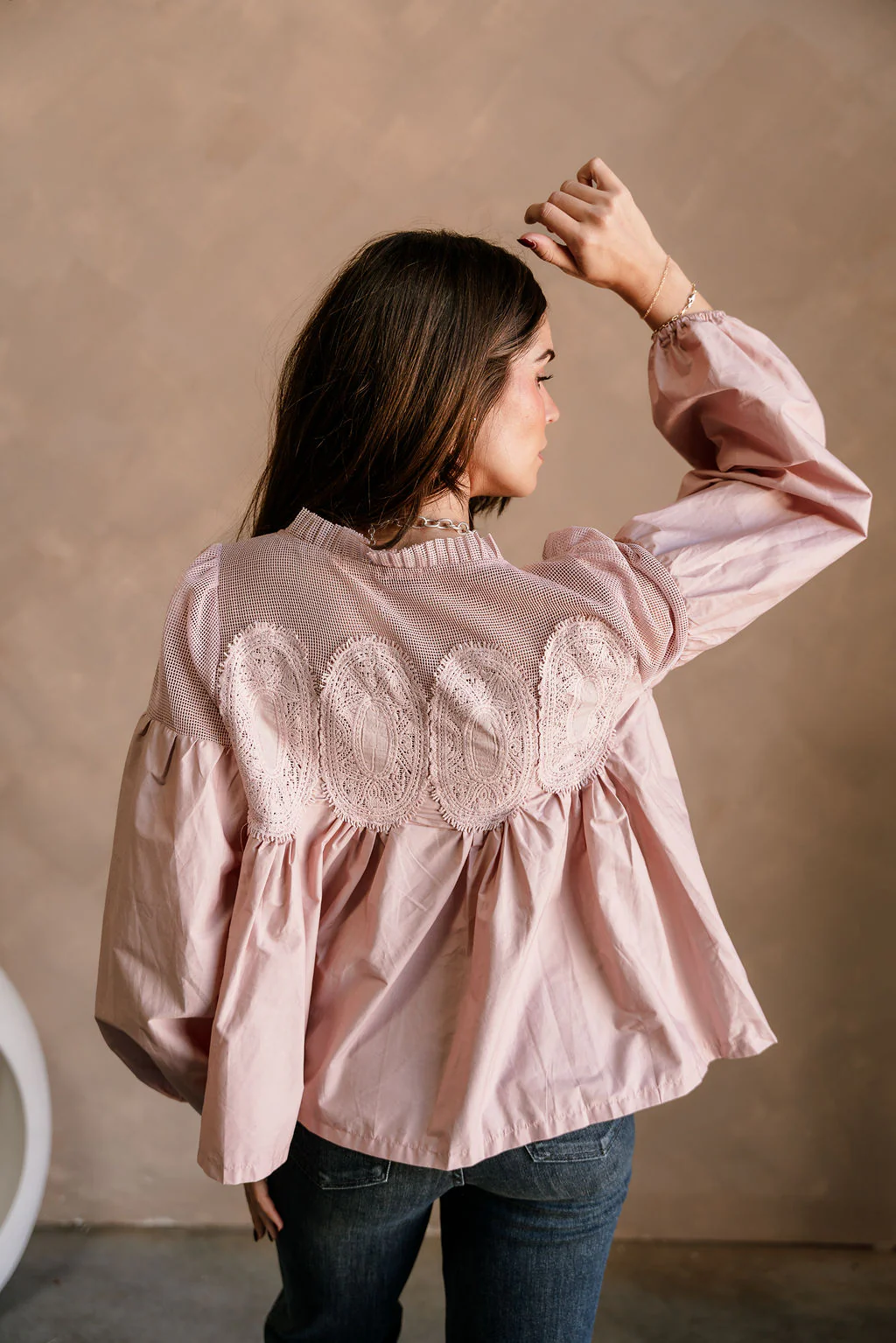 Cady Mauve Lace Applique Top - Image 8