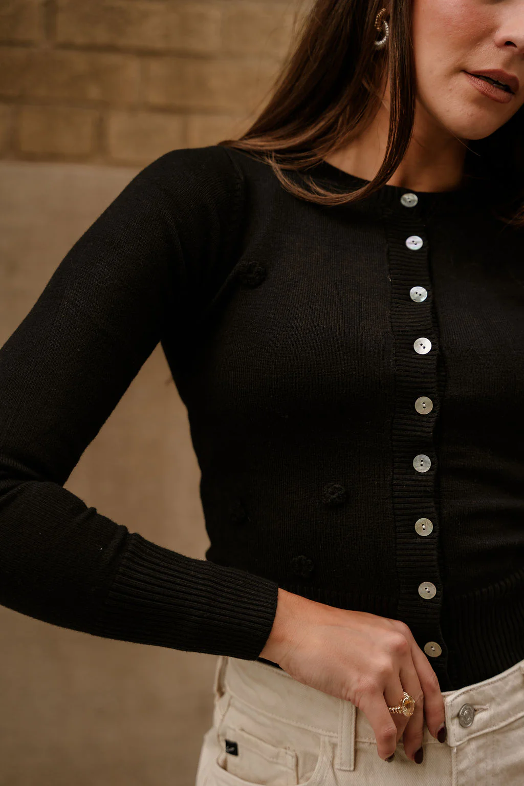 Calia Black Floral Embellished Cardigan - Image 5