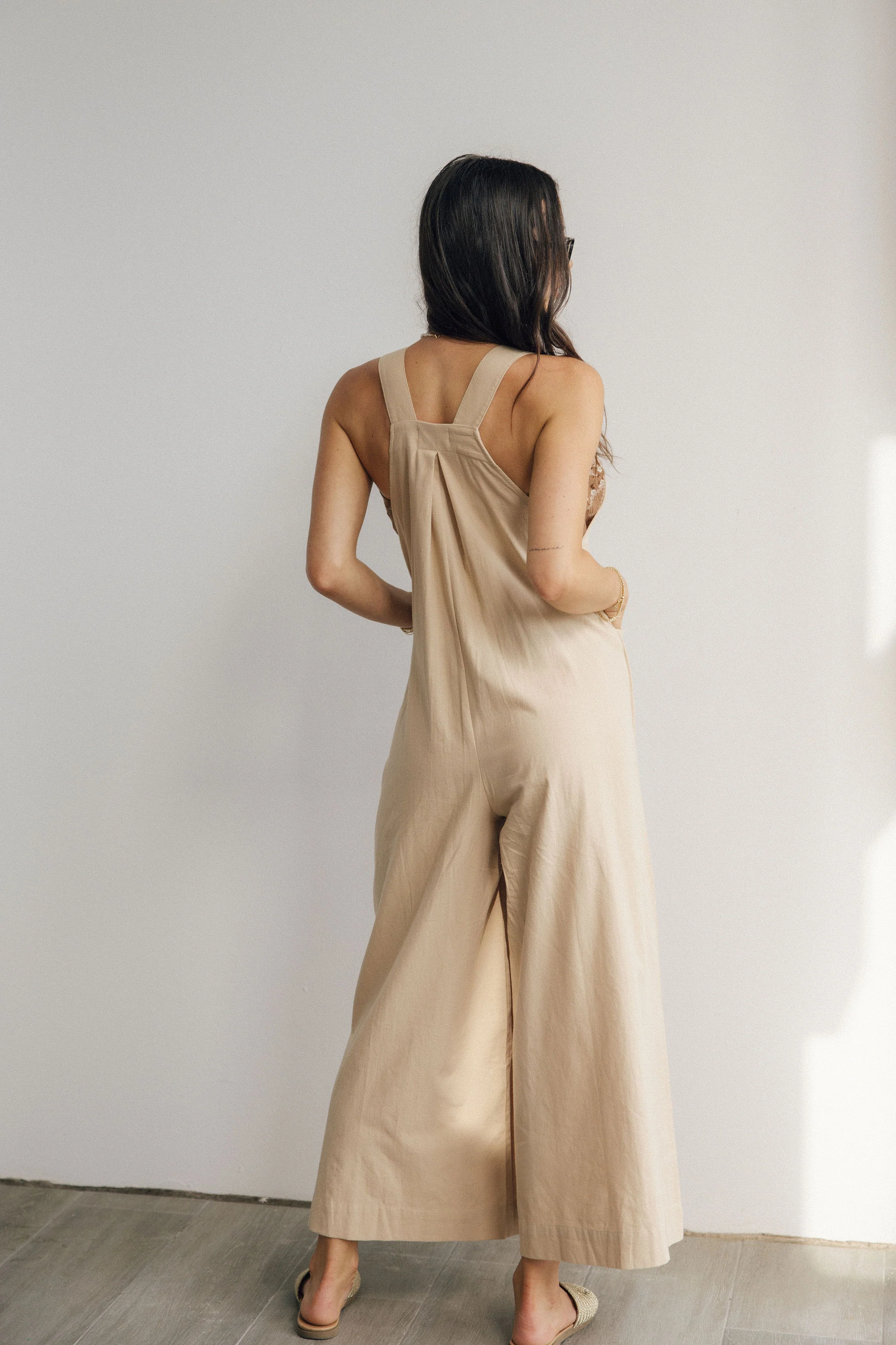 Calista Tan Wide Leg Jumpsuit - Image 4