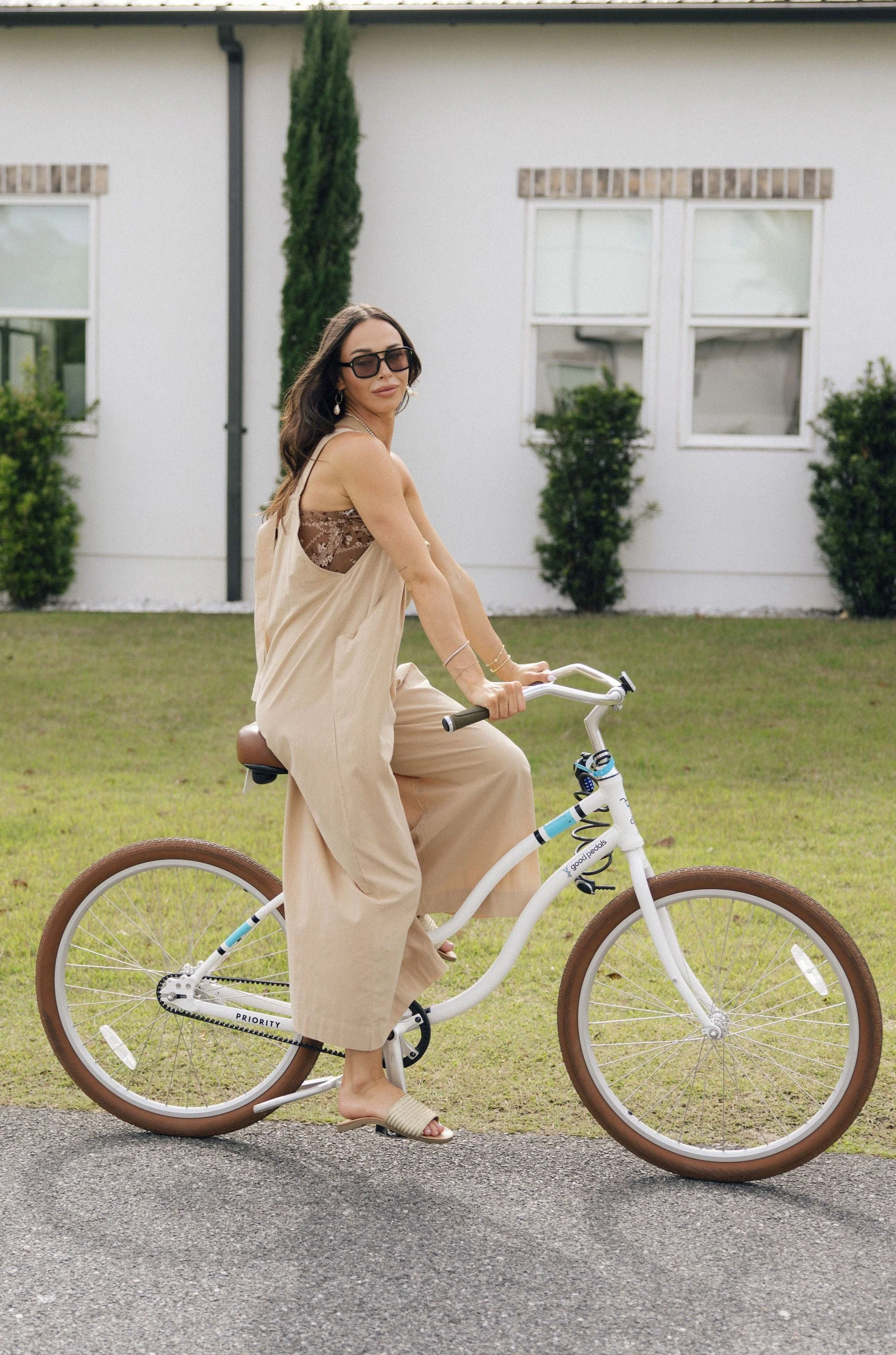 Calista Tan Wide Leg Jumpsuit - Image 8