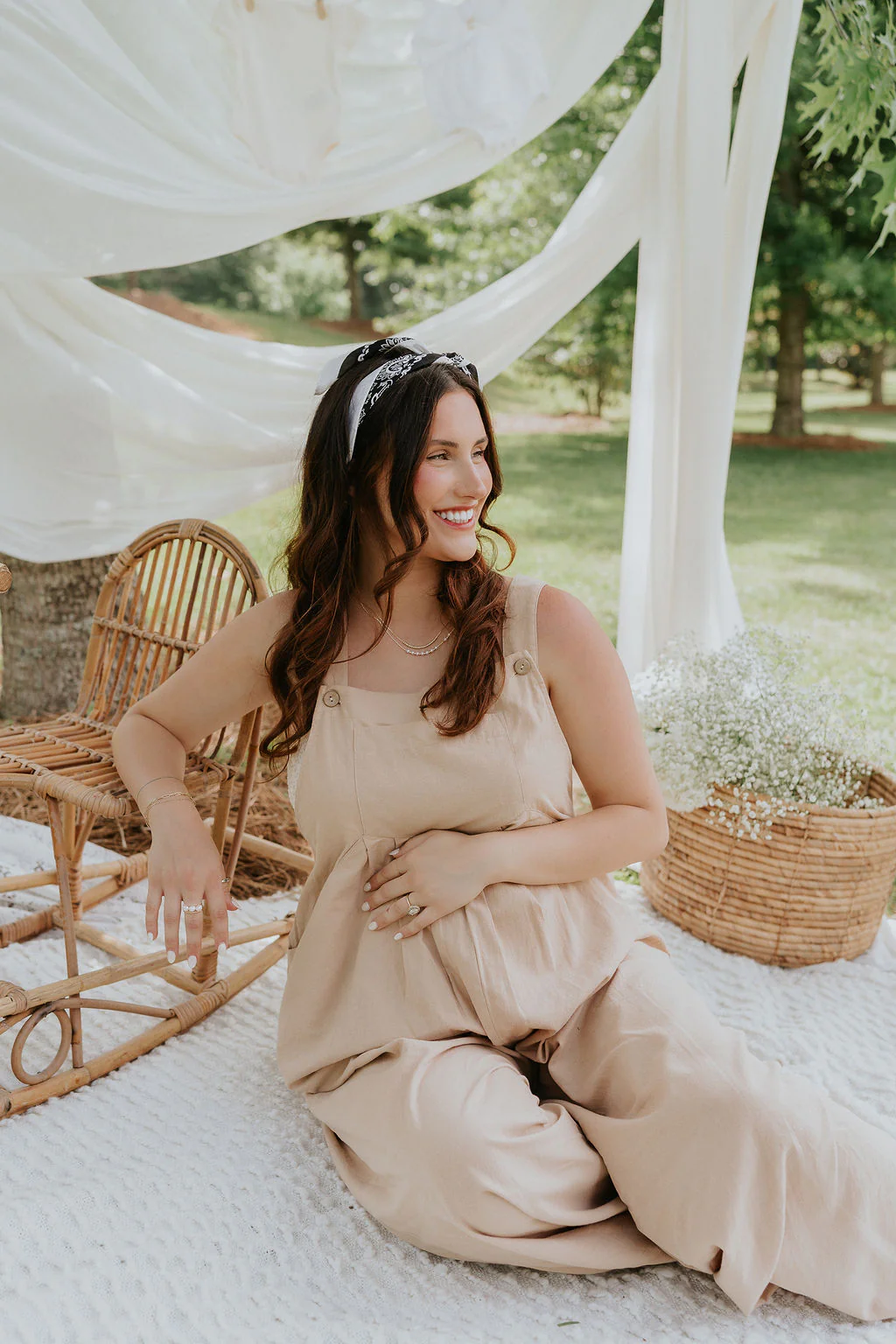 Calista Tan Wide Leg Jumpsuit - Image 9