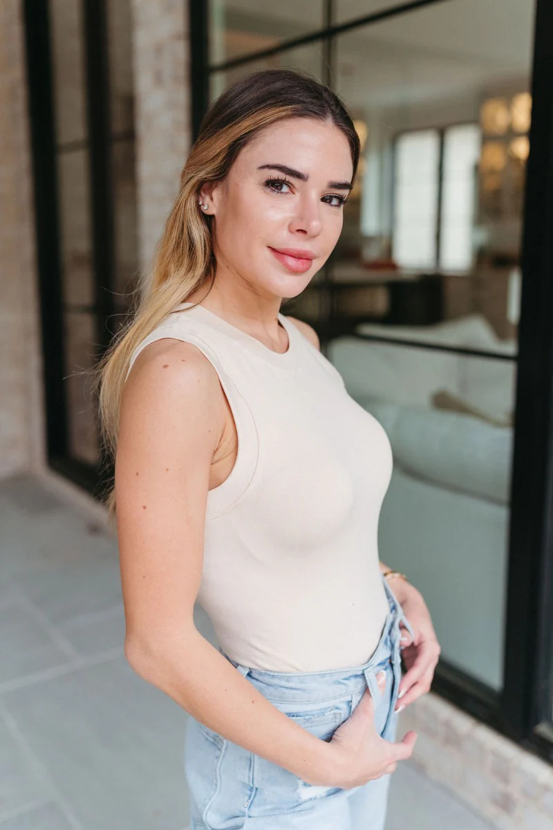 Call It Even Bodysuit in Nude - Image 3