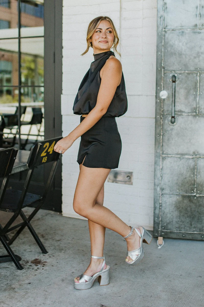 Call Me Later Satin Skort - Image 4
