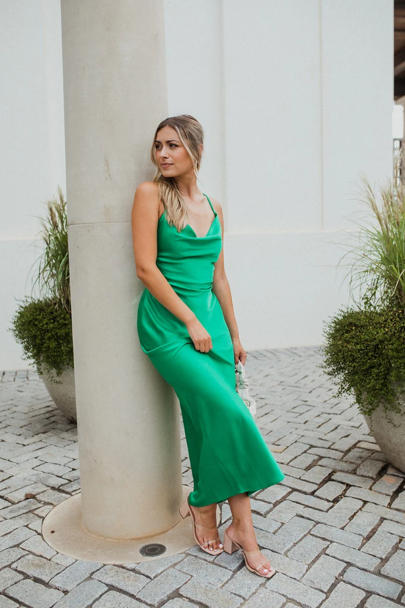 Call You Mine Midi Dress In Green - Image 4