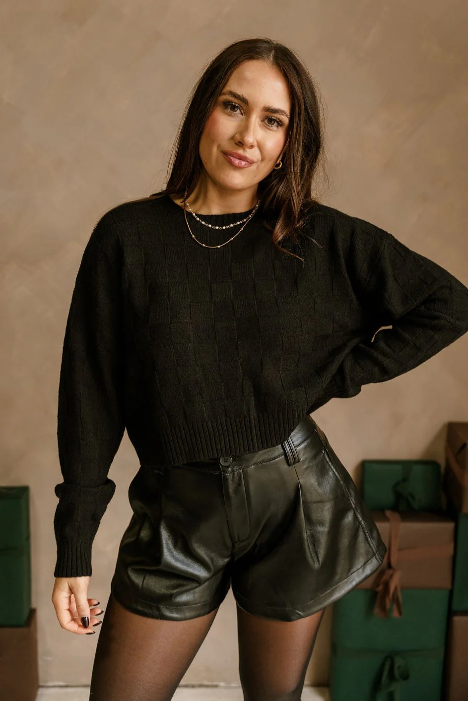 Callen Black Checkered Sweater - Image 3
