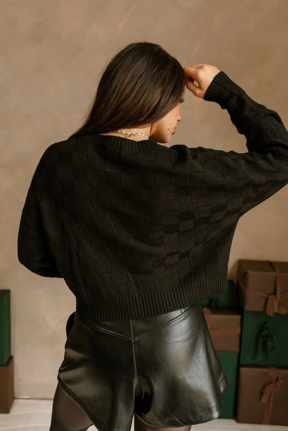 Callen Black Checkered Sweater - Image 6