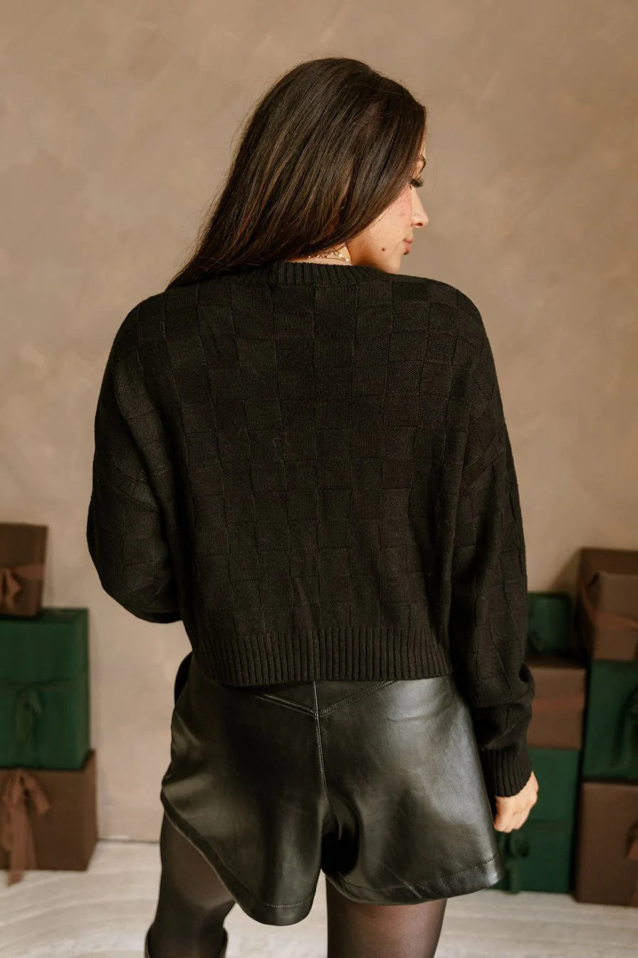Callen Black Checkered Sweater - Image 7