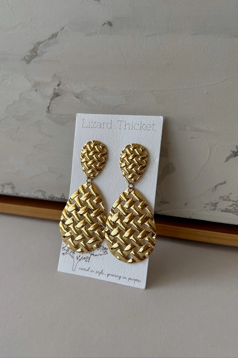 Callie Gold Braided Dangle Earring
