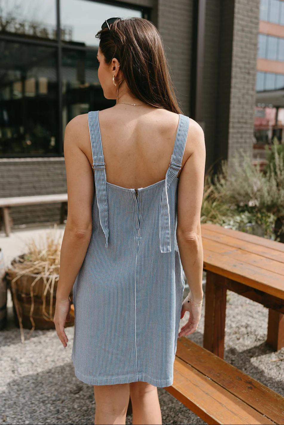 Callie Navy & White Stripe Dress - Image 6