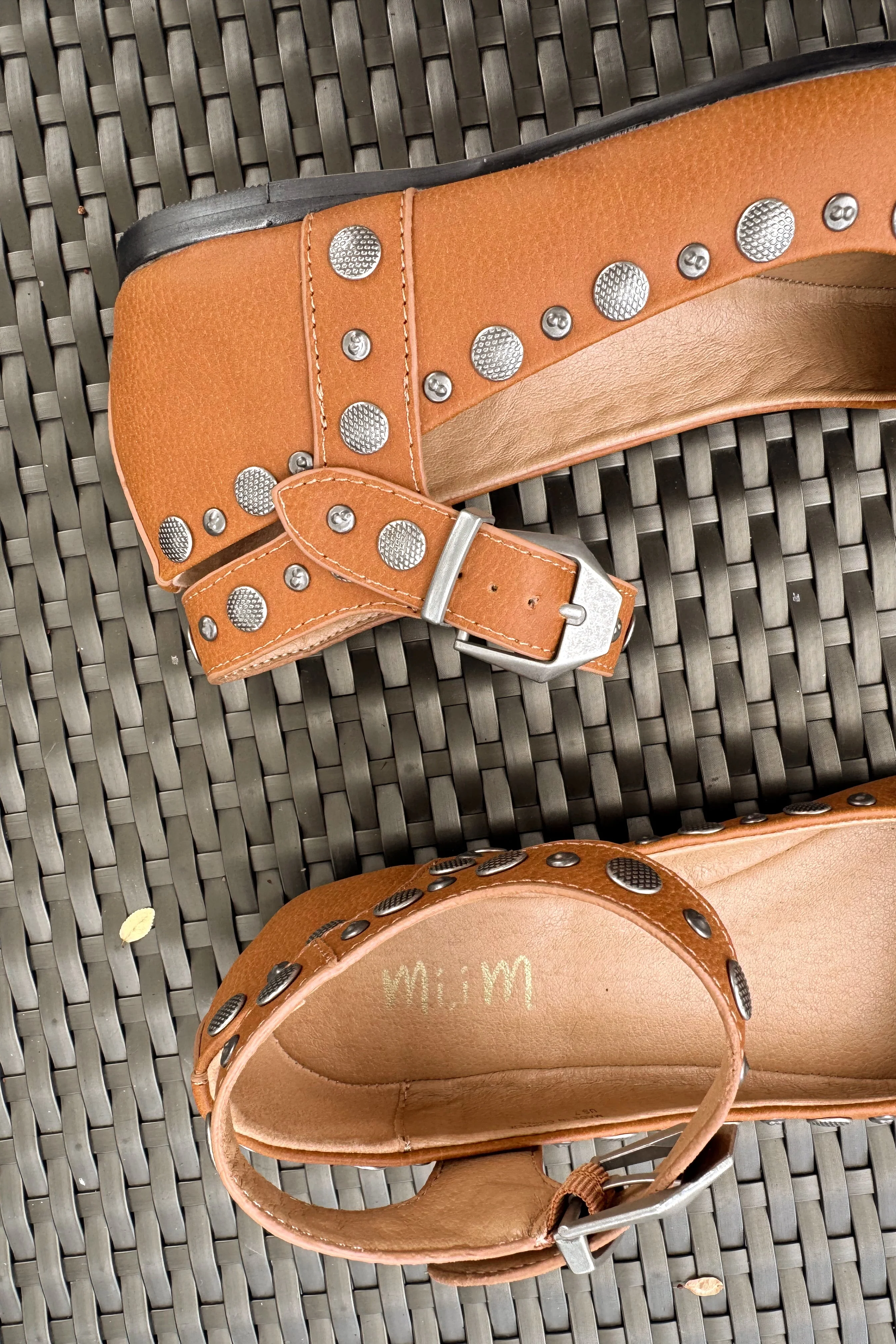 Mystic Camel Studded Ankle Strap Flat - Image 9