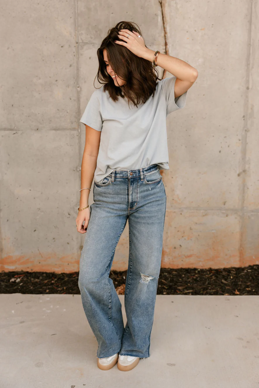 Cameron Dusty Blue Short Sleeve Tee - Image 9