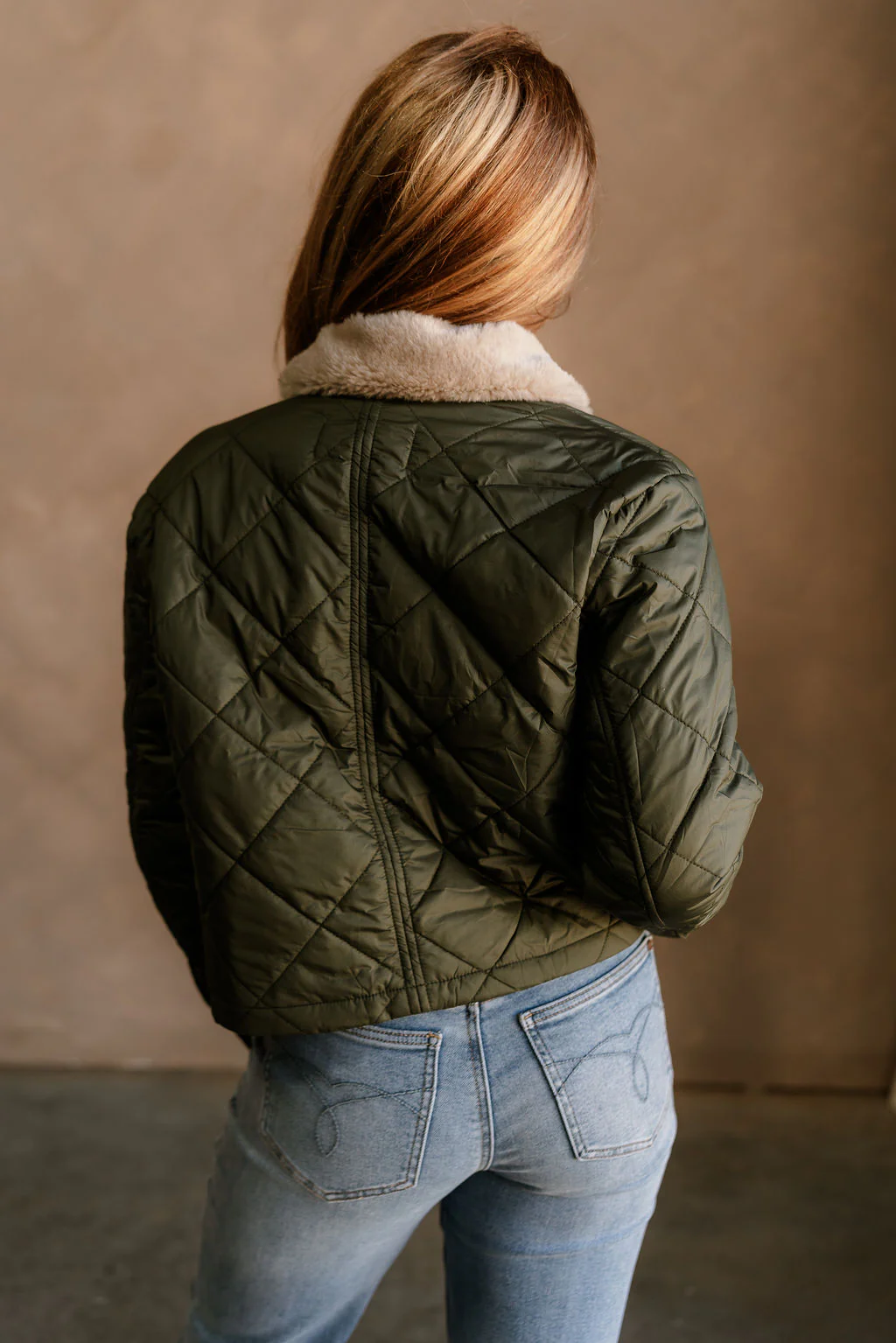 Camila Olive Puffer & Beige Fur Jacket - Image 4