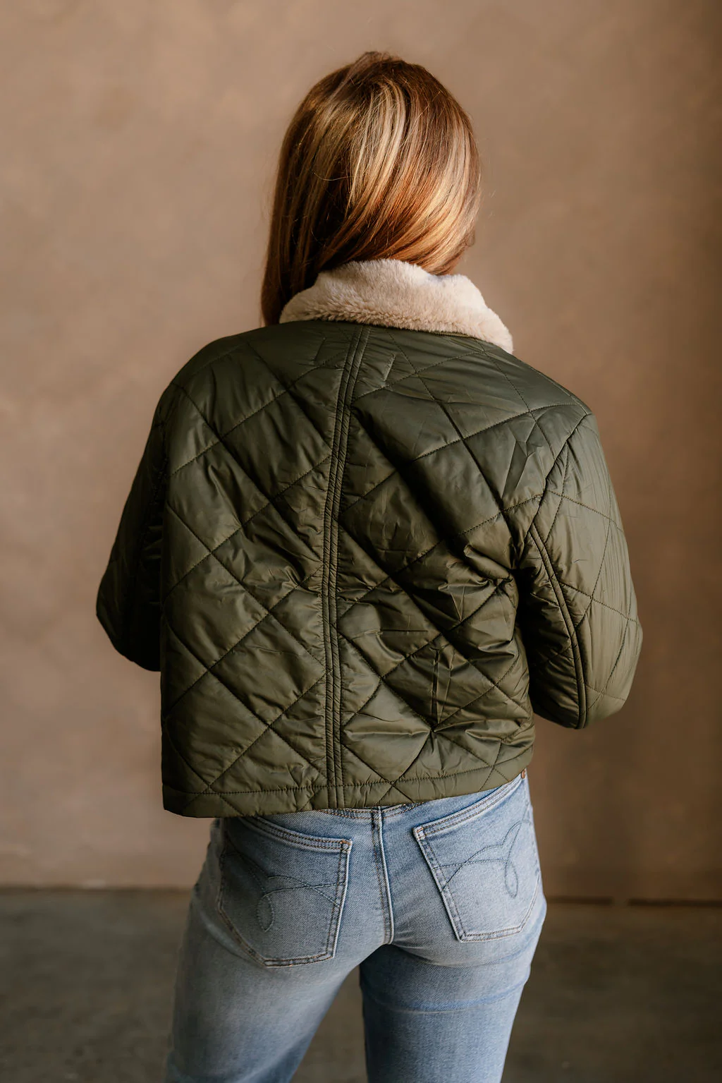 Camila Olive Puffer & Beige Fur Jacket - Image 6