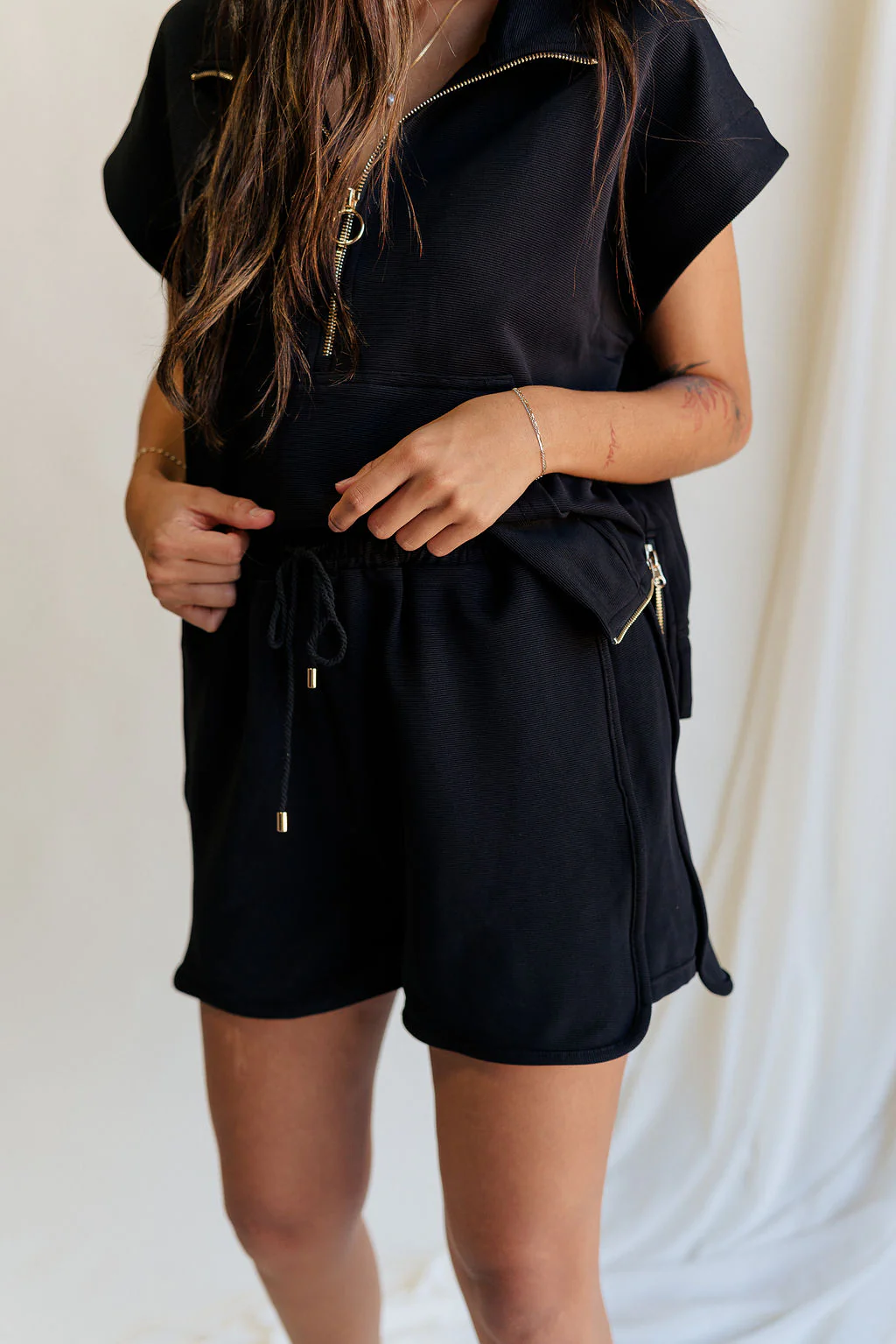 Camilla Black Drawstring Shorts