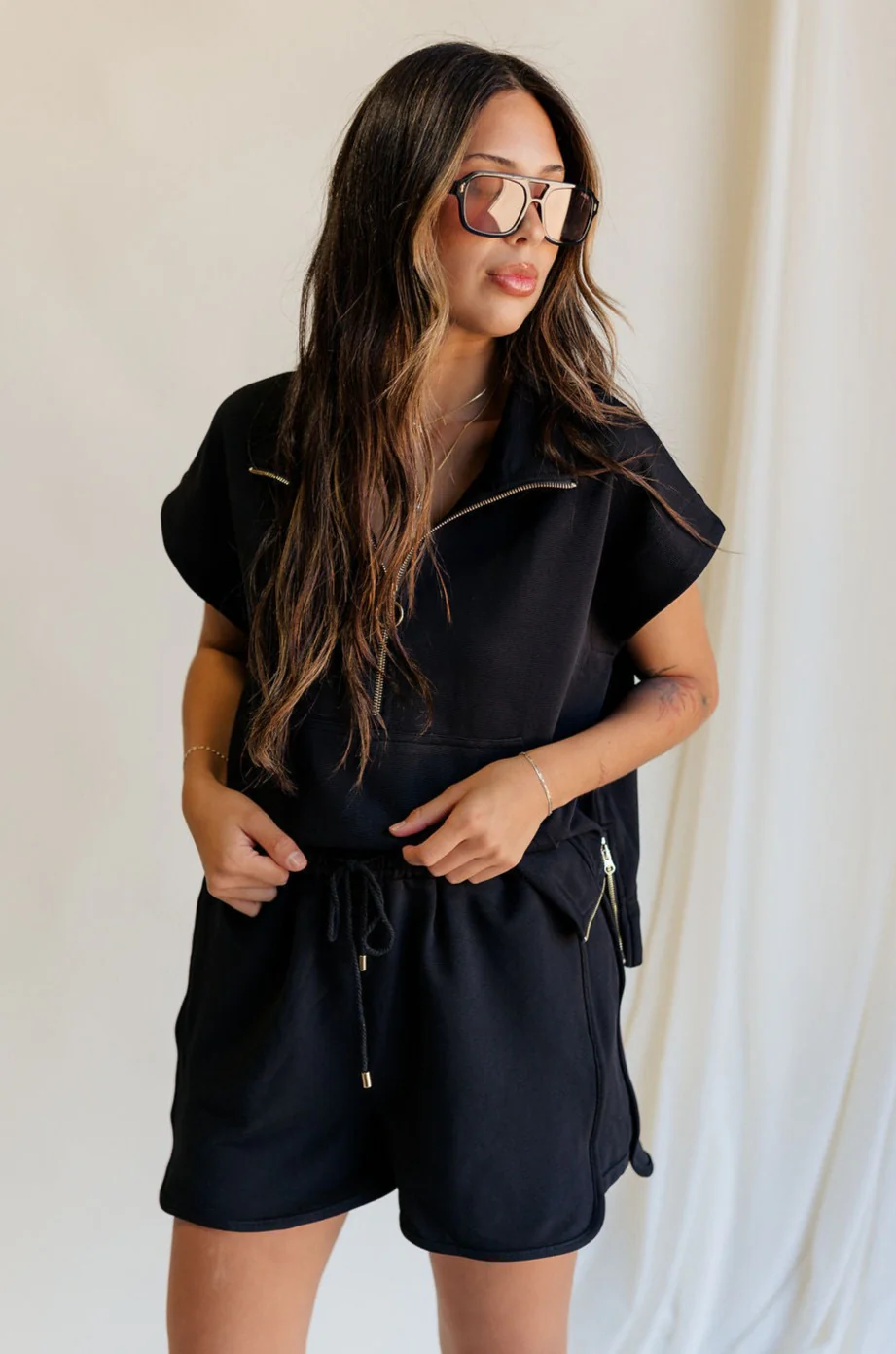 Camilla Black Drawstring Shorts - Image 4