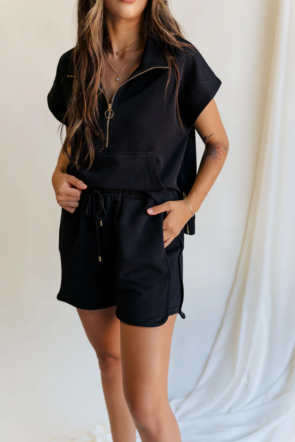 Camilla Black Drawstring Shorts - Image 6