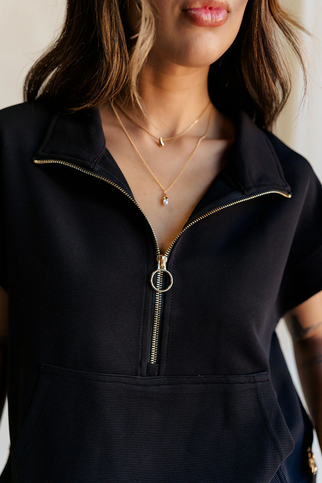 Camilla Black & Gold Short Sleeve Top - Image 2