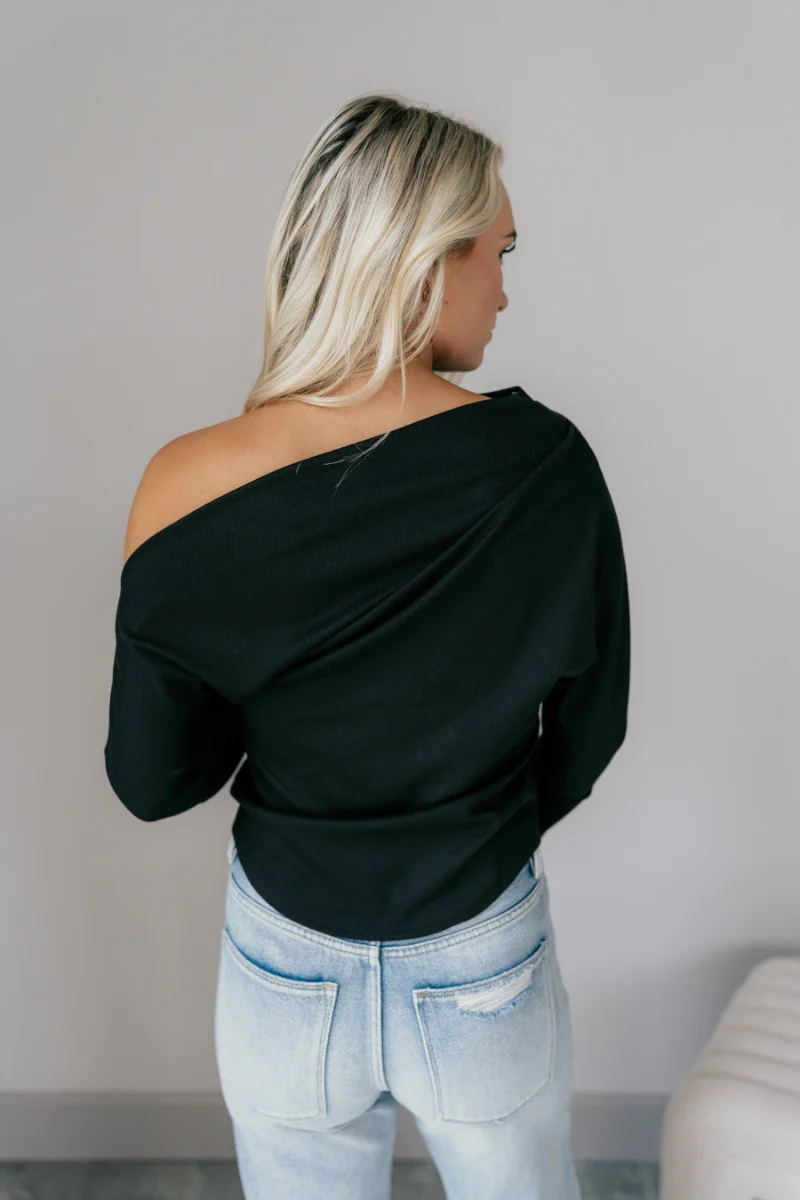 Camille Black Off-The-Shoulder Top - Image 6
