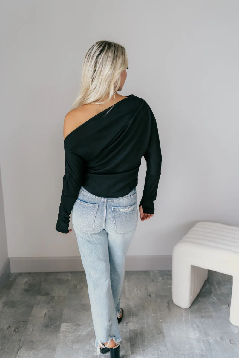 Camille Black Off-The-Shoulder Top - Image 7