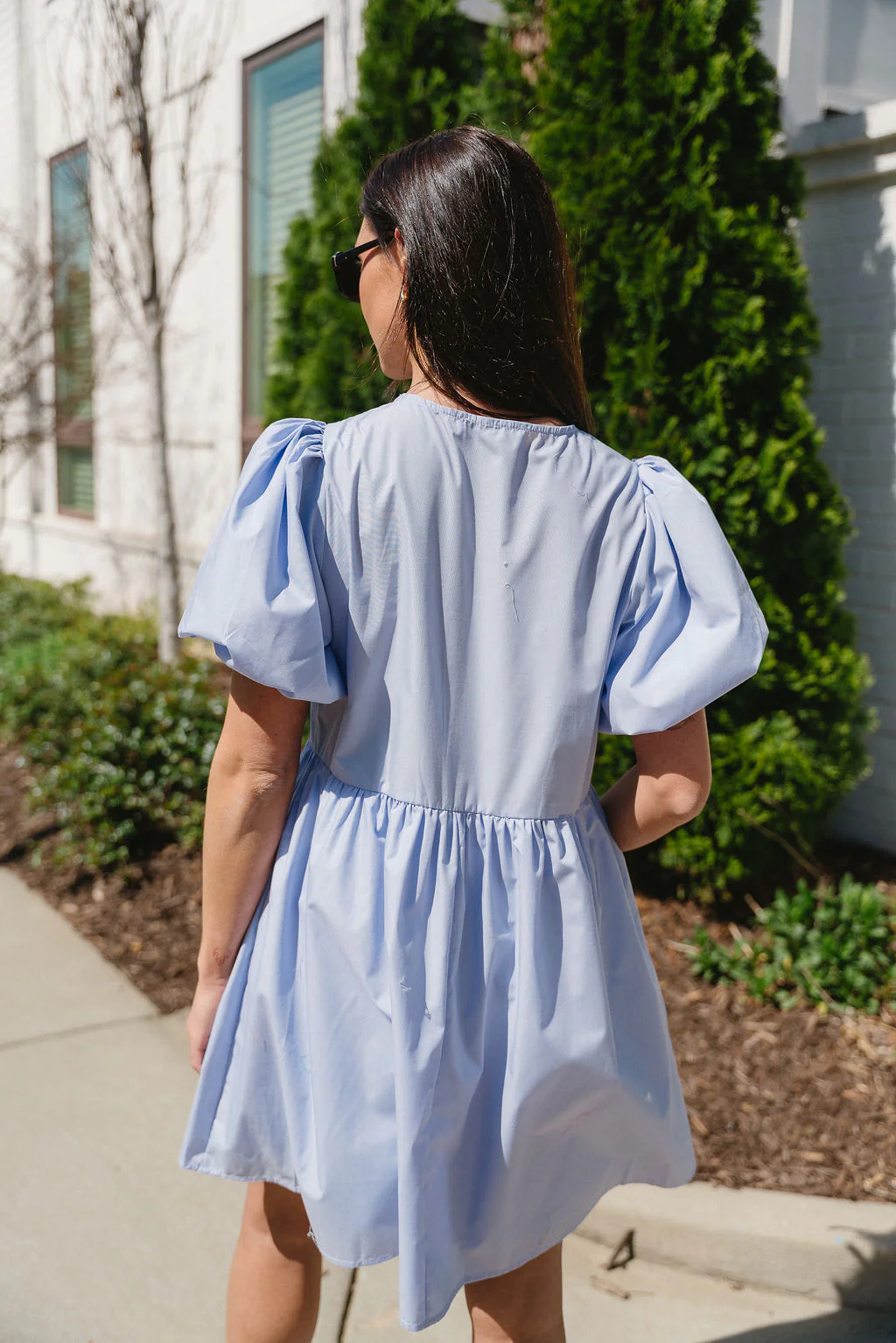 Camille Blue Bows Mini Dress - Image 4