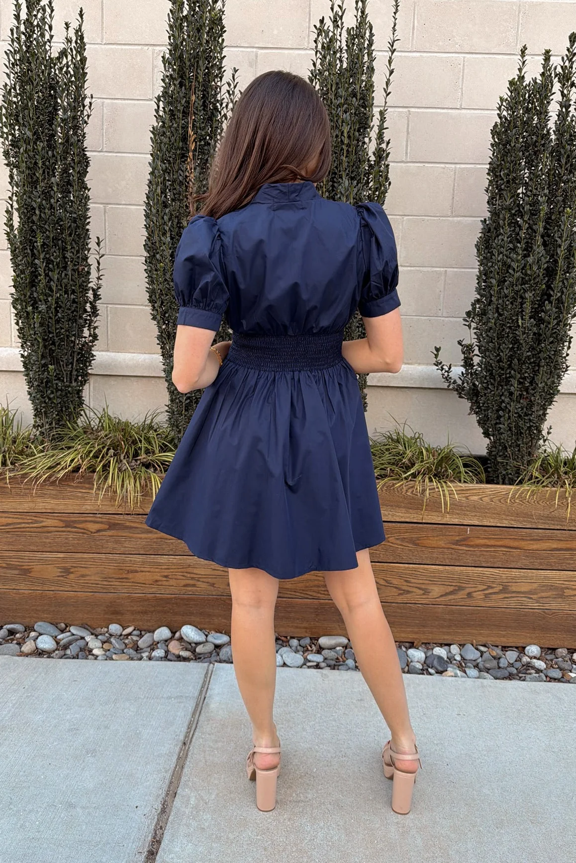 Camille Navy Zip-Up Mini Dress - Image 4