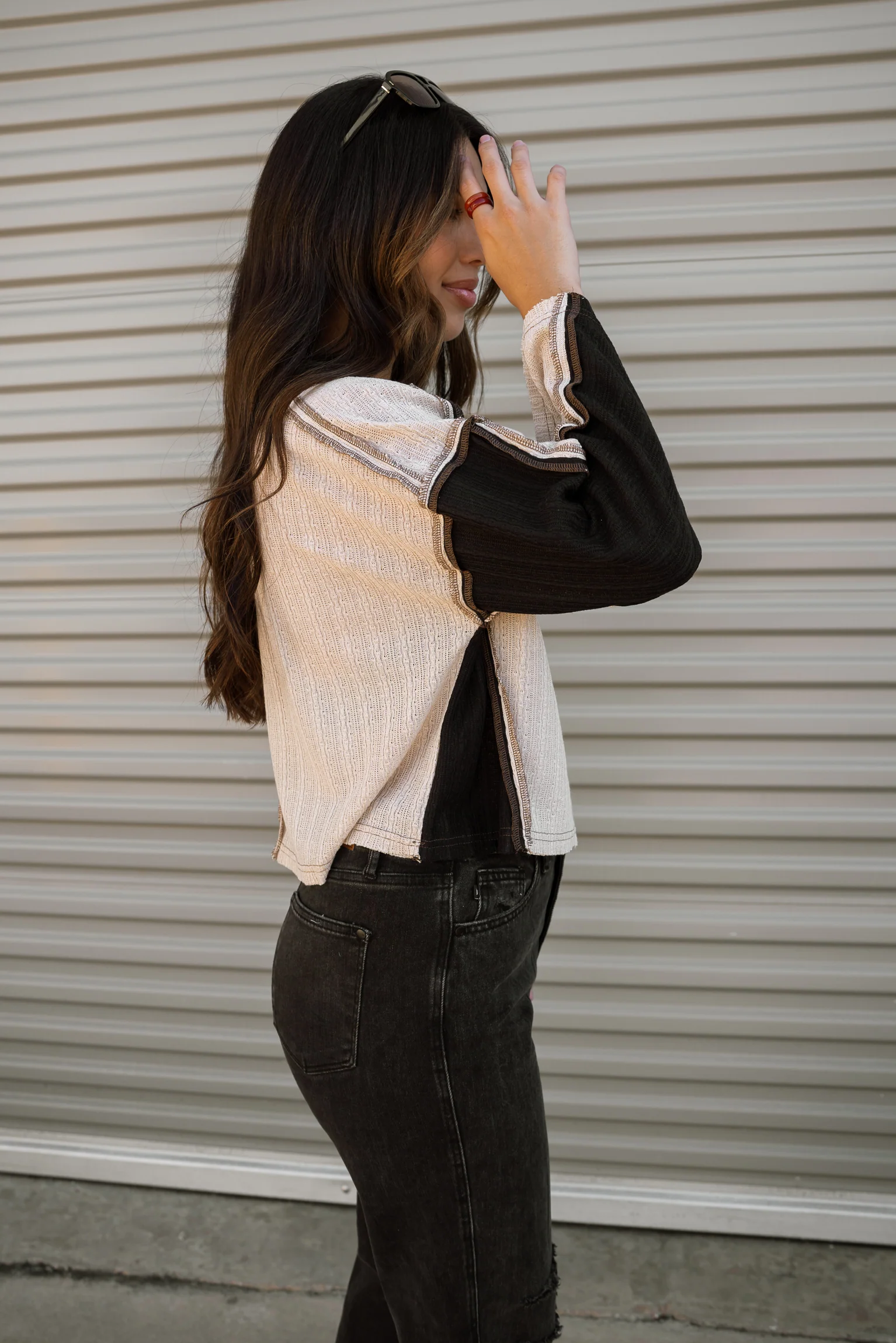 Cammie Cream & Black Color Block Top - Image 5