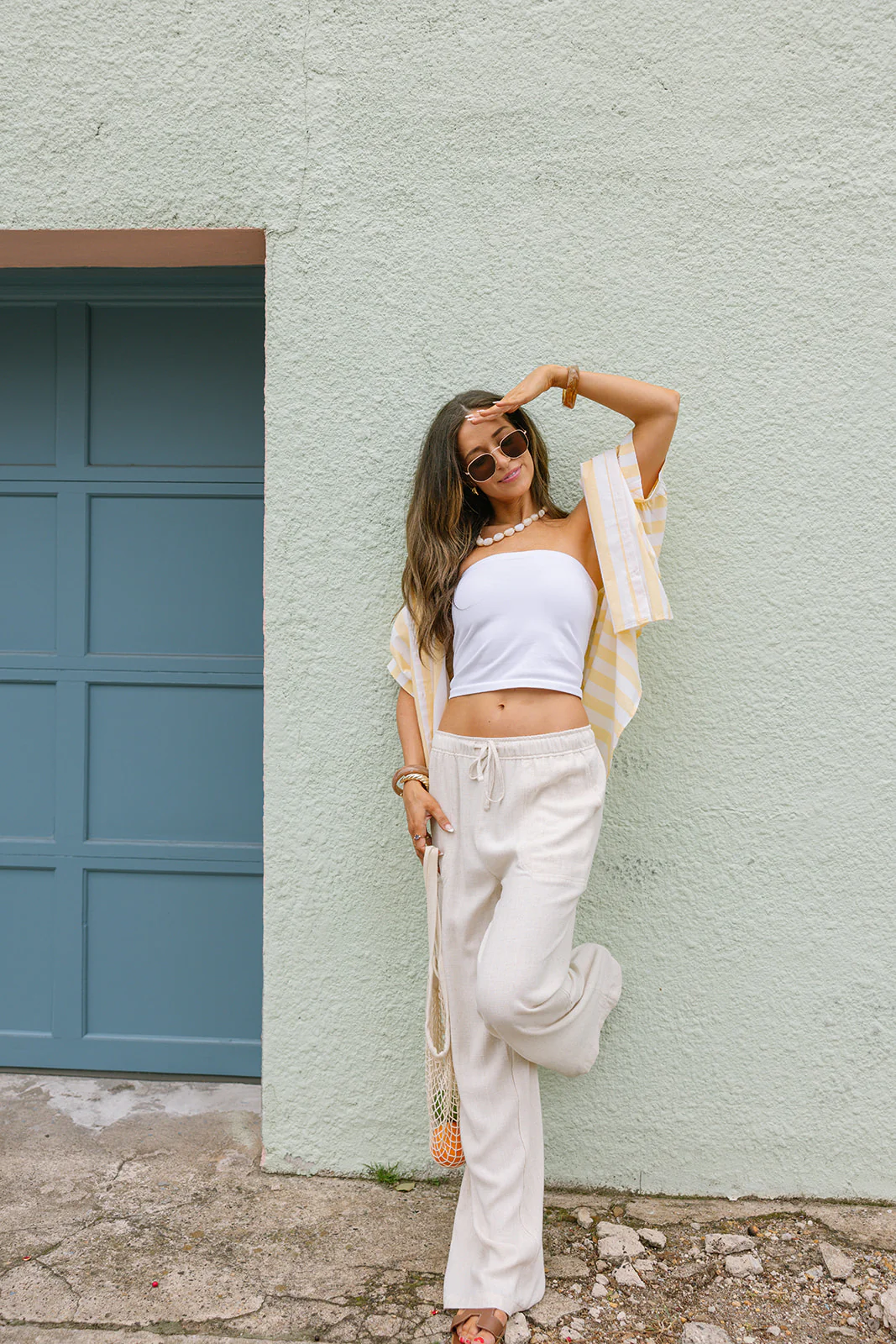 Camryn Natural Linen Wide Leg Pants - Image 4