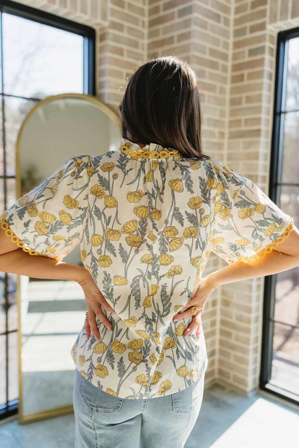 Camryn Yellow & Grey Floral Top - Image 7