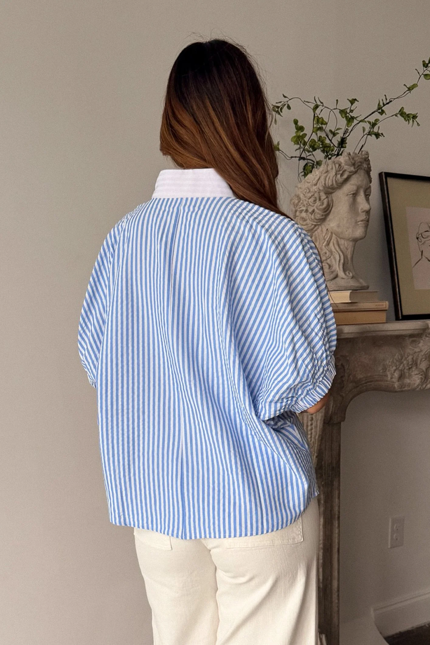 Cara Blue & White Stripe Top - Image 6