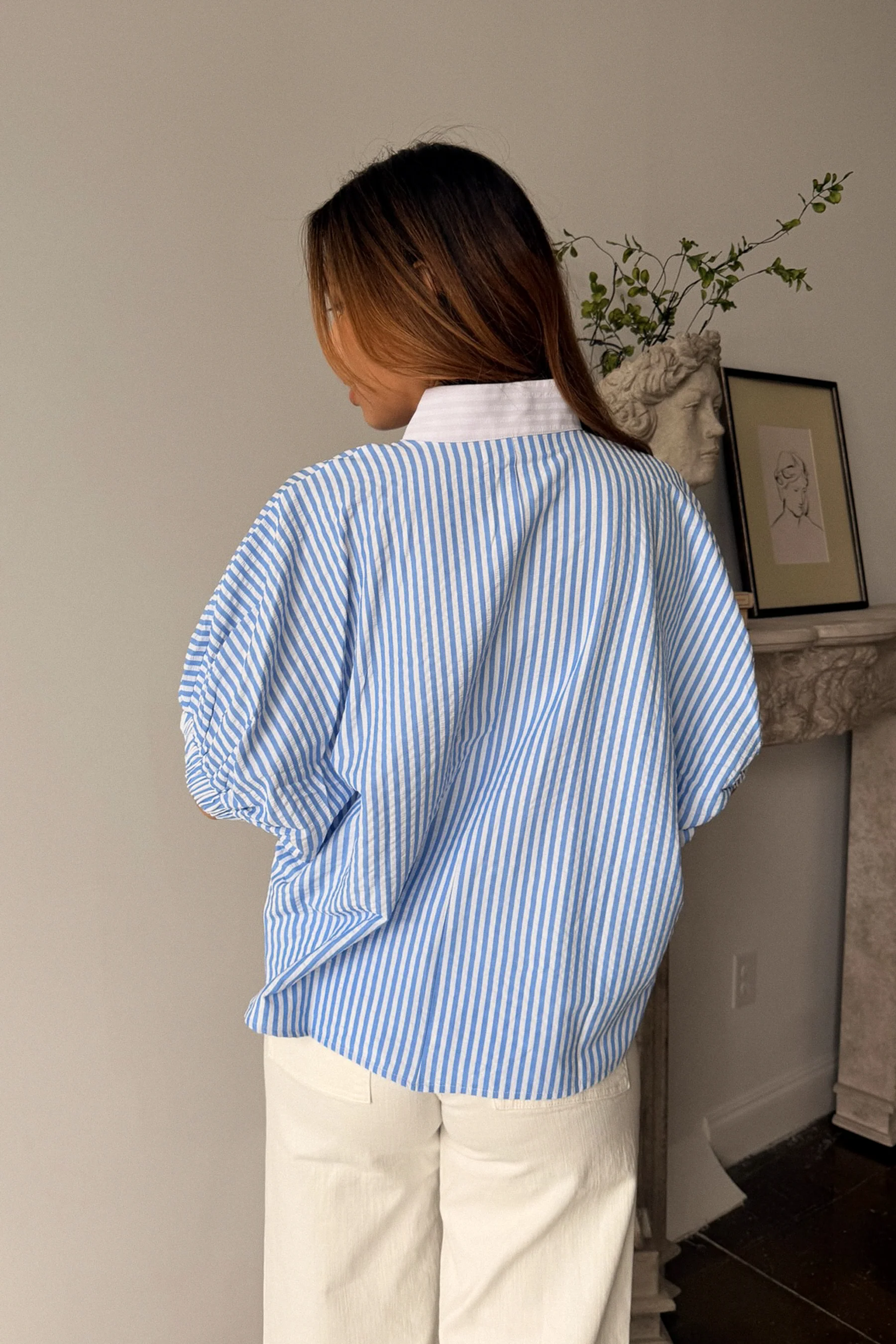 Cara Blue & White Stripe Top - Image 7