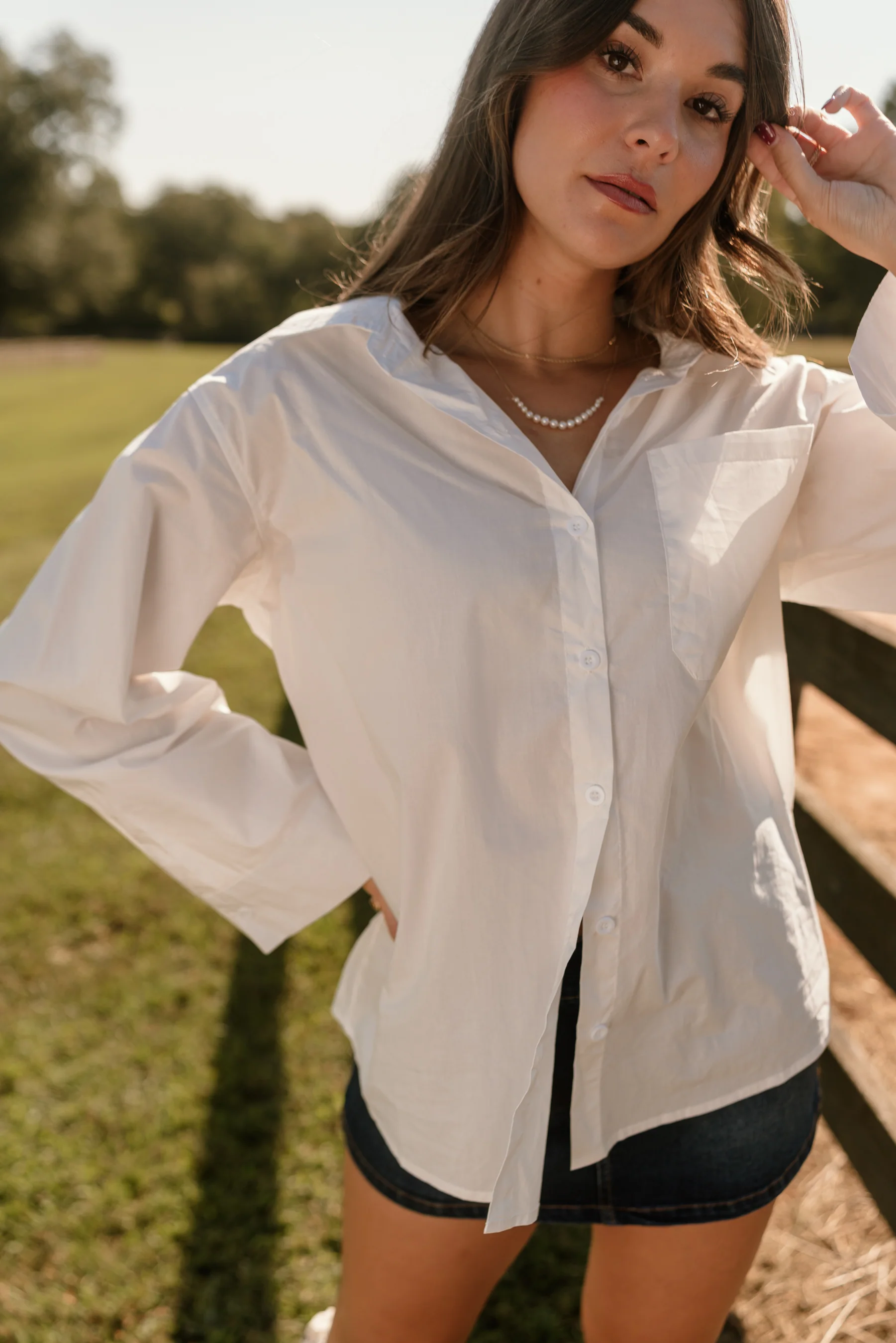 Carina White Button-Up Top - Image 3