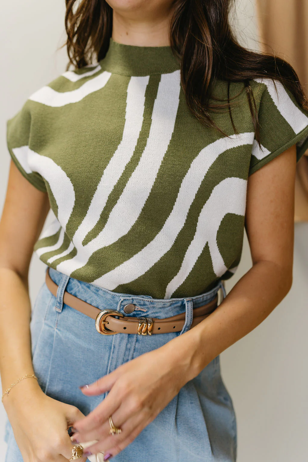 Carinna Moss & White Swirl Sweater - Image 3