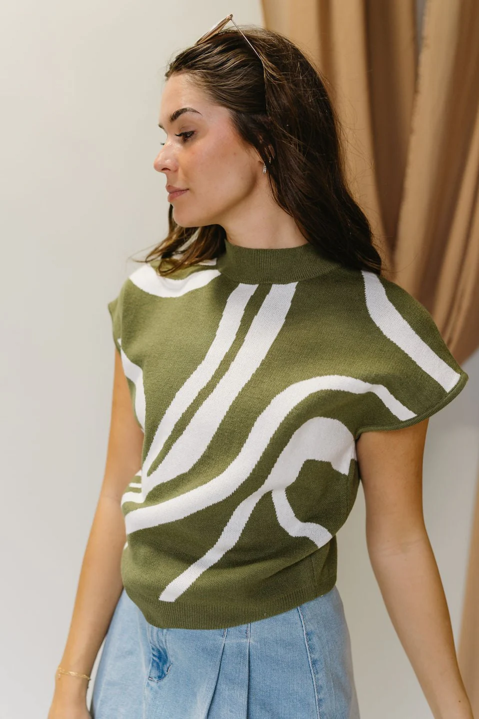 Carinna Moss & White Swirl Sweater - Image 4