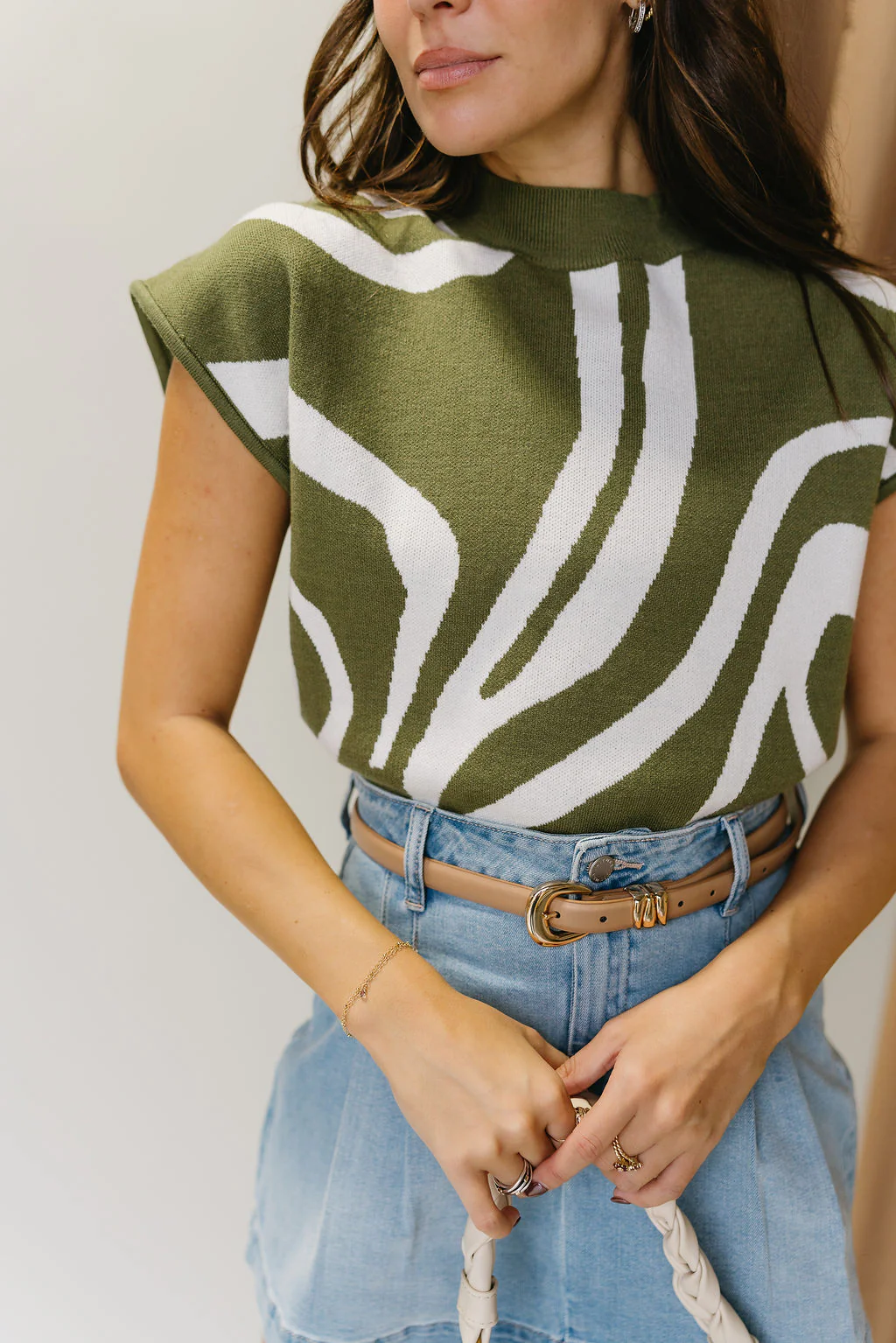 Carinna Moss & White Swirl Sweater - Image 7