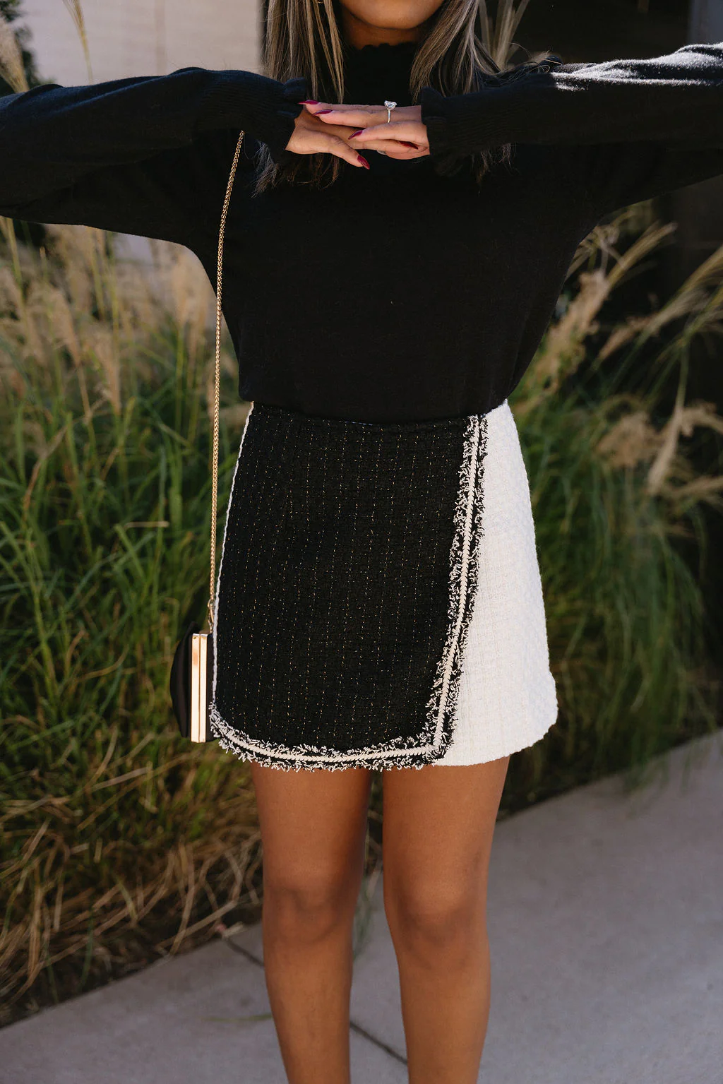 Carla Black & White Tweed Skort - Image 3