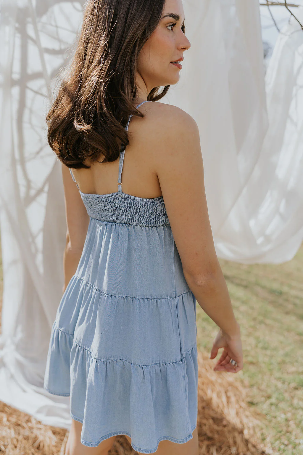 Carla Chambray Sleeveless Romper - Image 6
