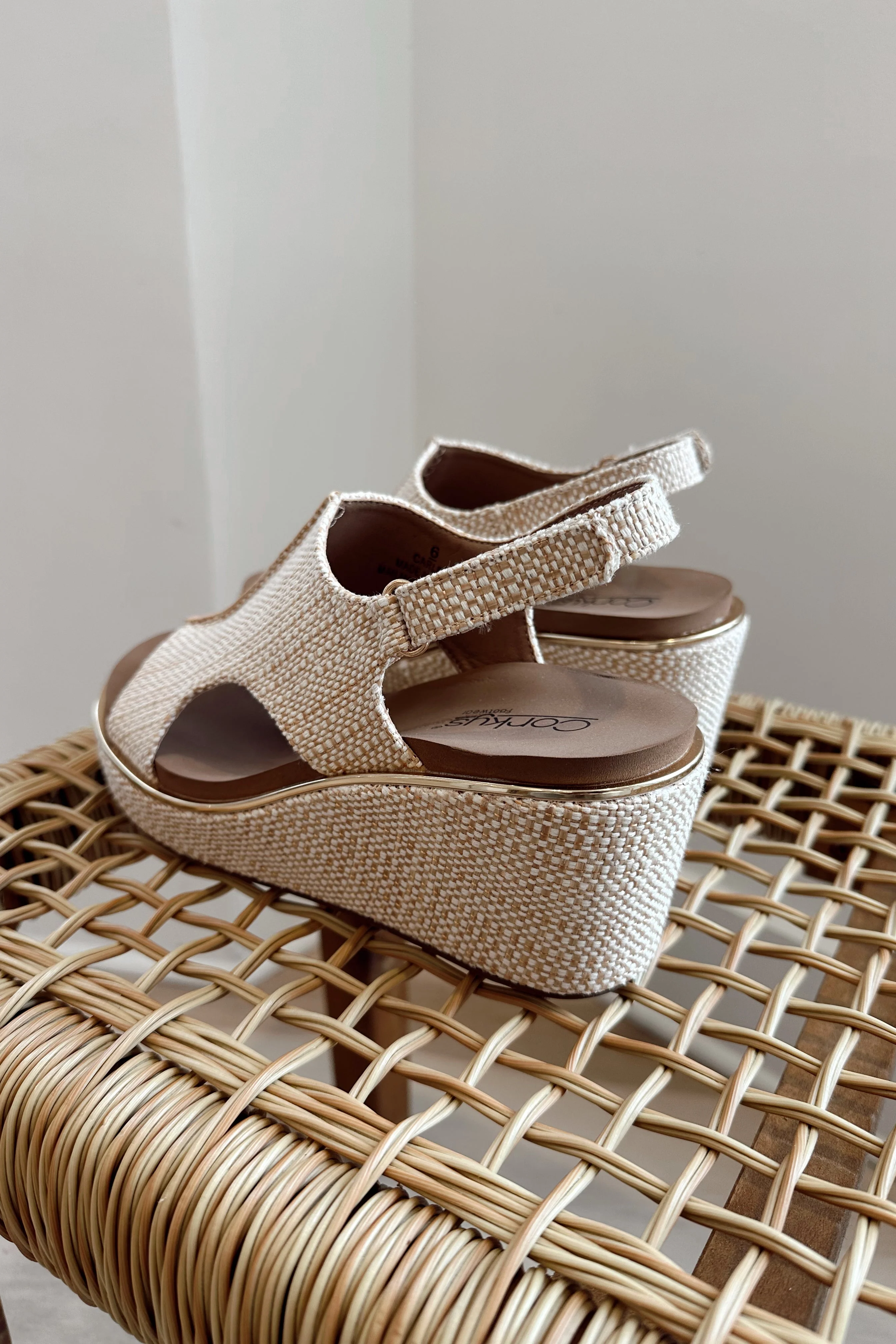 Corkys Carley Raffia All Wedge Sandal