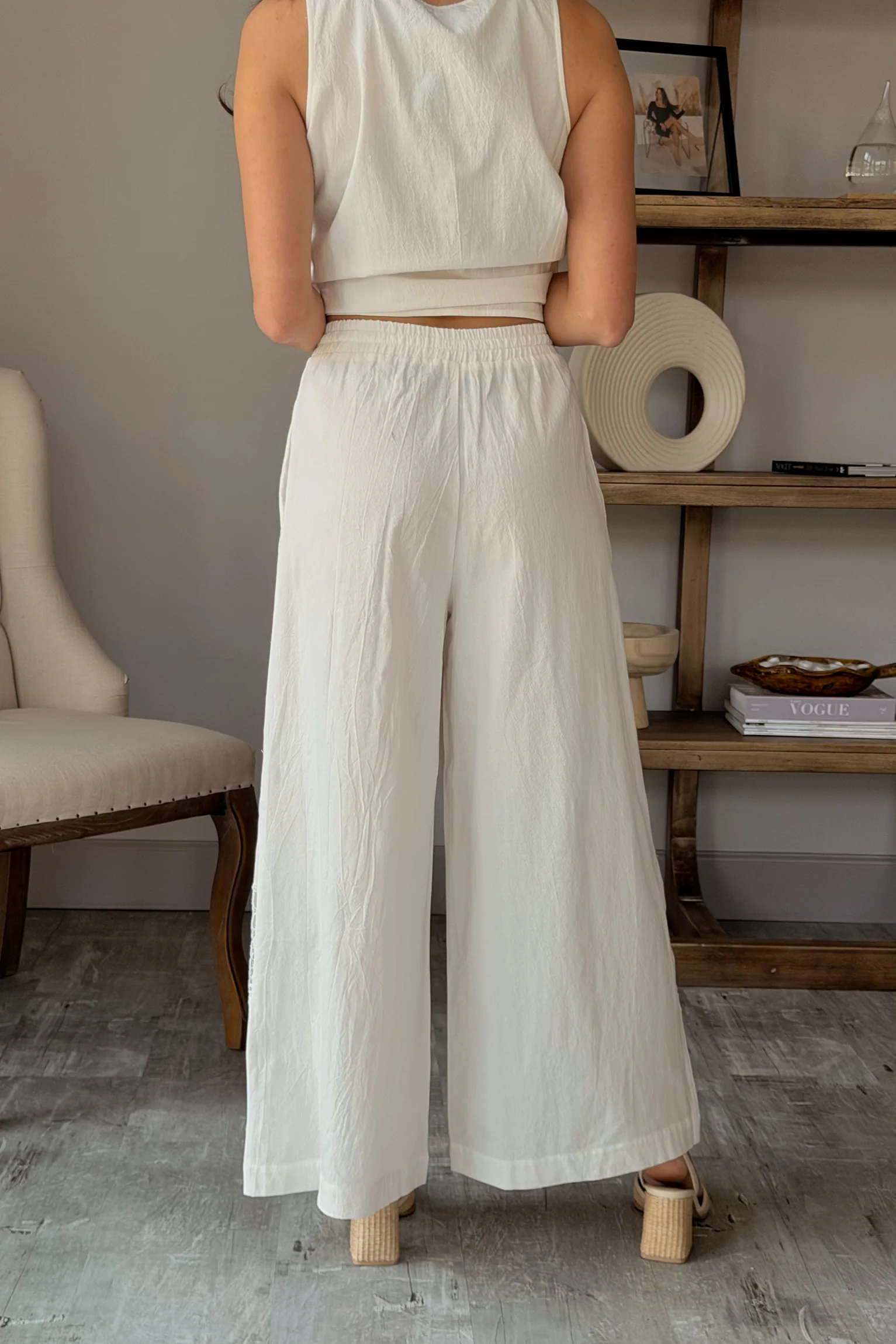 Carlie White Lace Detail Pants - Image 3