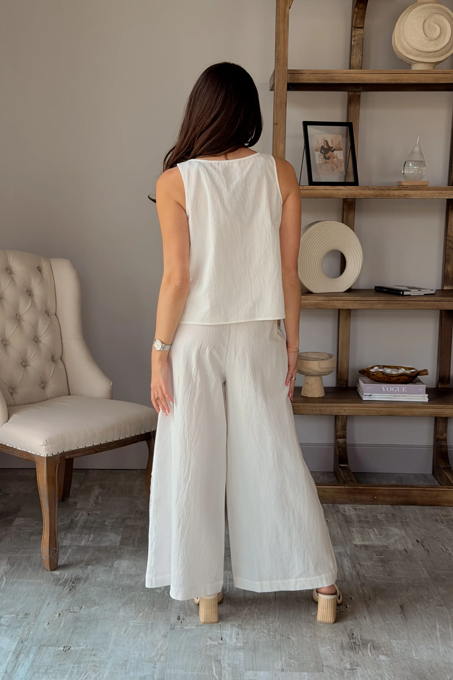 Carlie White Lace Detail Pants - Image 8