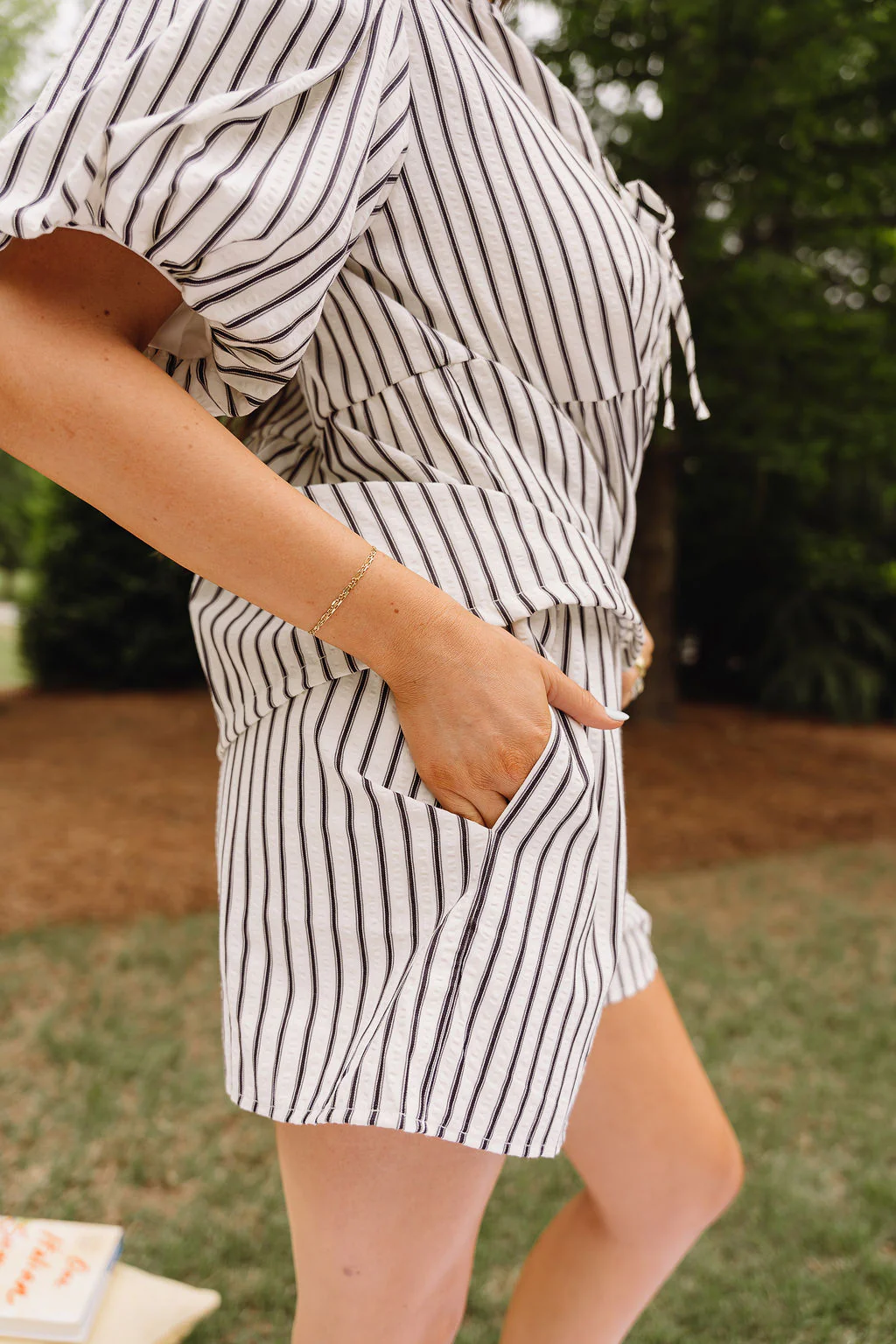 Carly White & Black Striped Shorts - Image 3