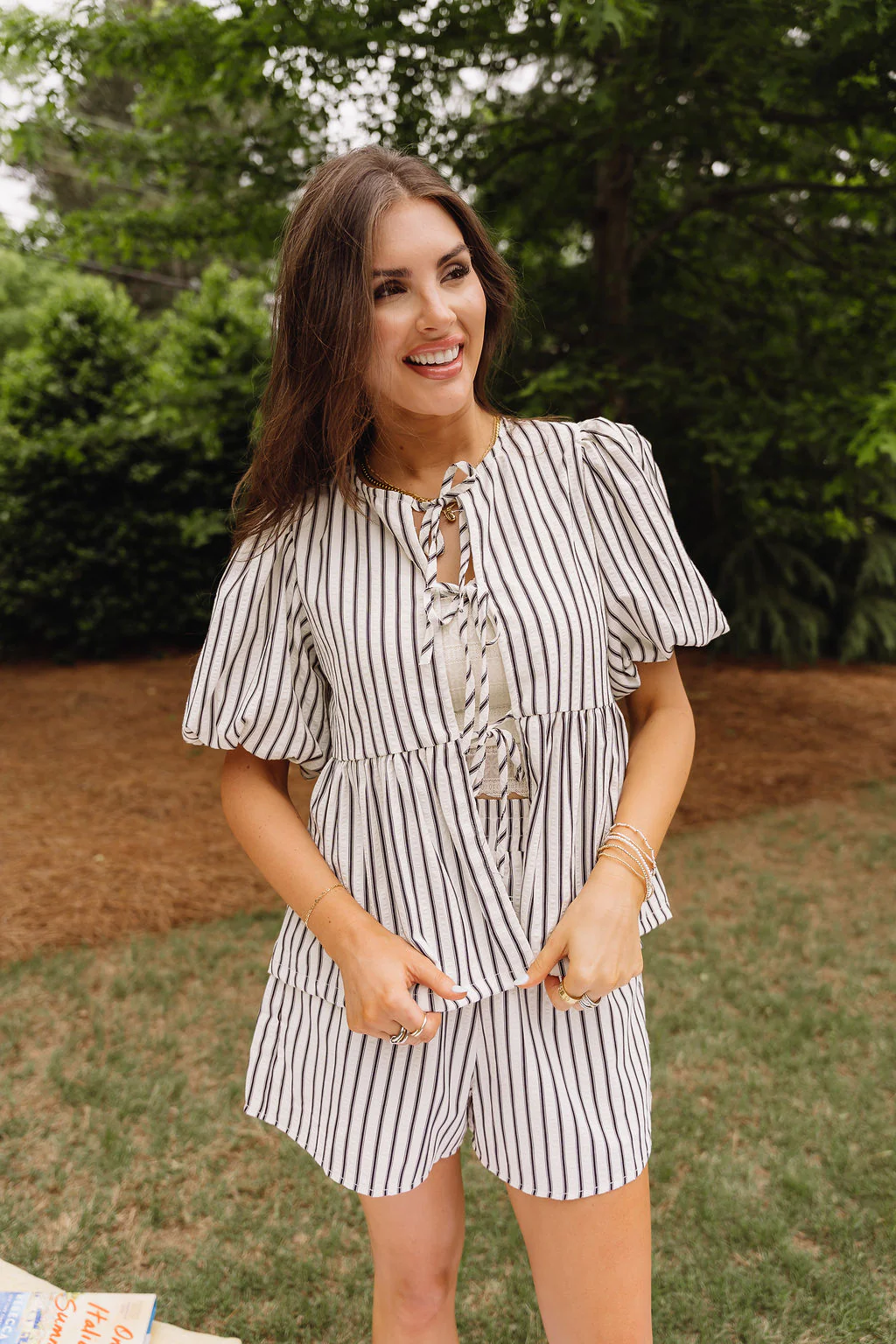 Carly White & Black Striped Shorts - Image 5