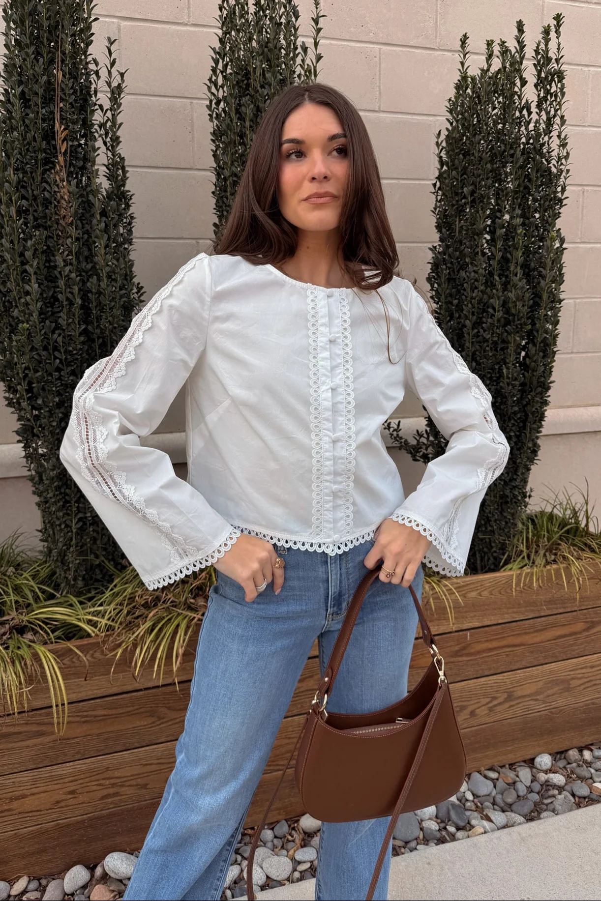Carmella White Eyelet & Lace Top - Image 2