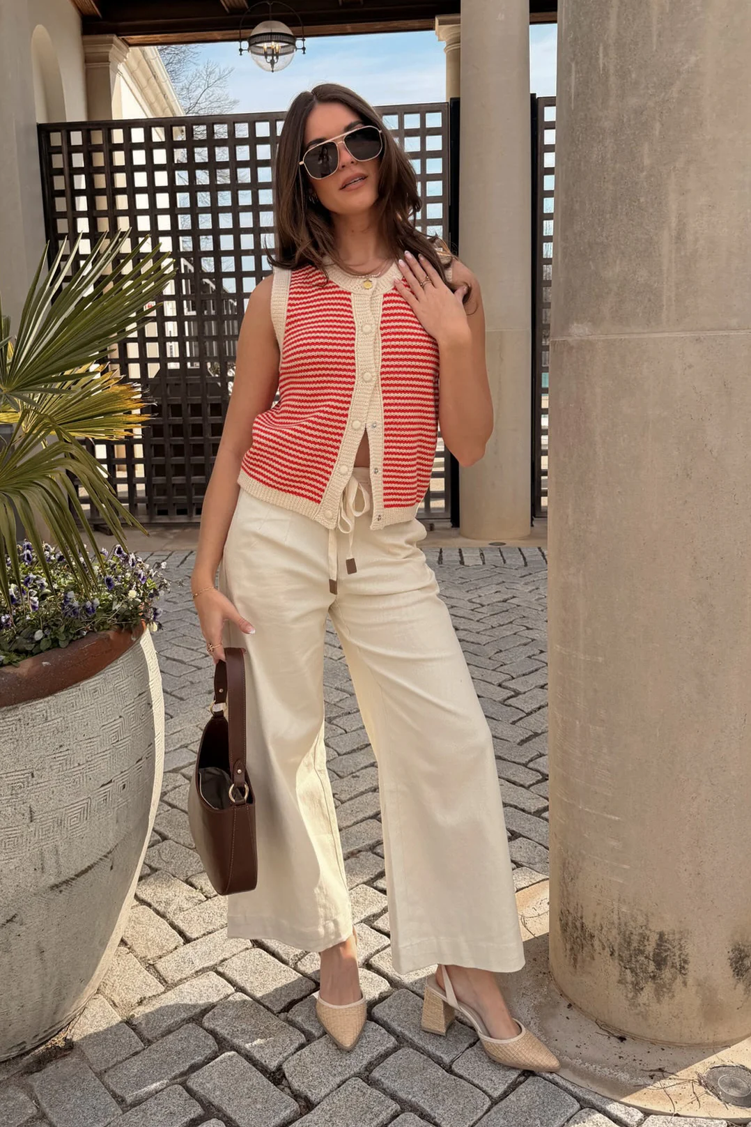 Carmen Ecru Tie Waist Pants - Image 7