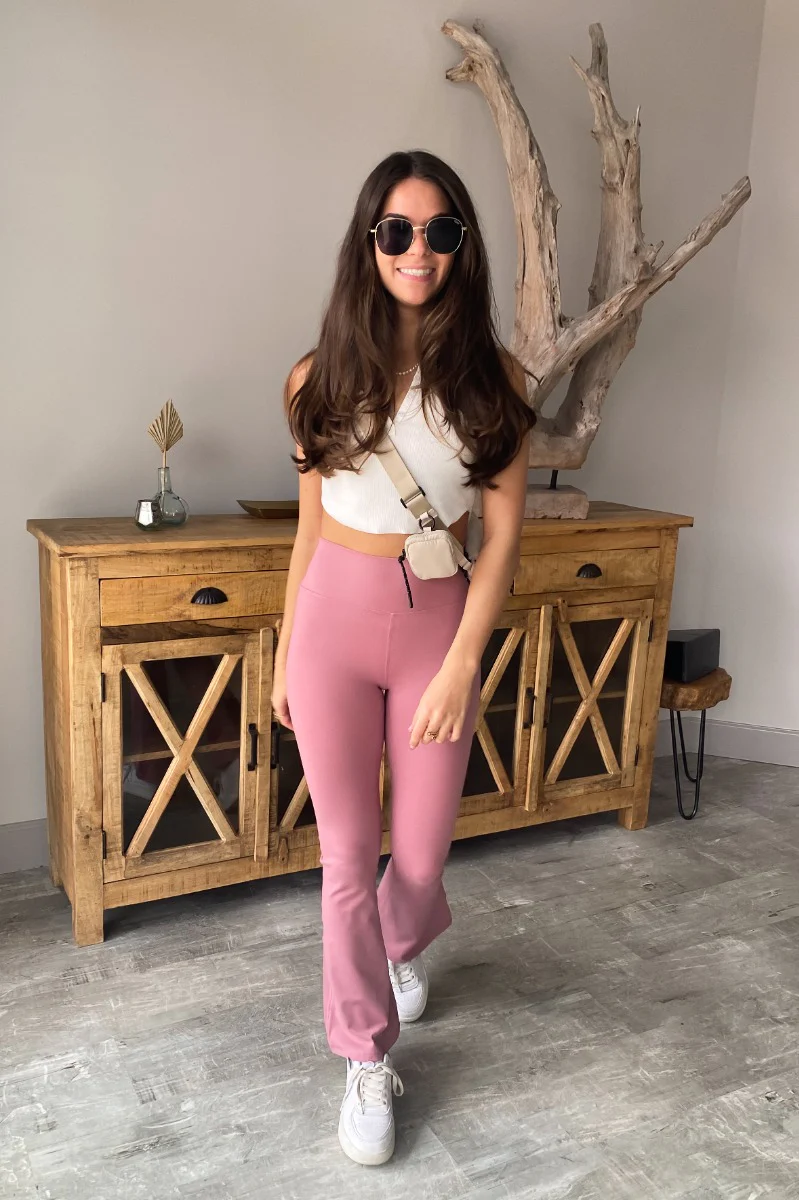 Carmen Flared Leggings in Mauve - Image 3