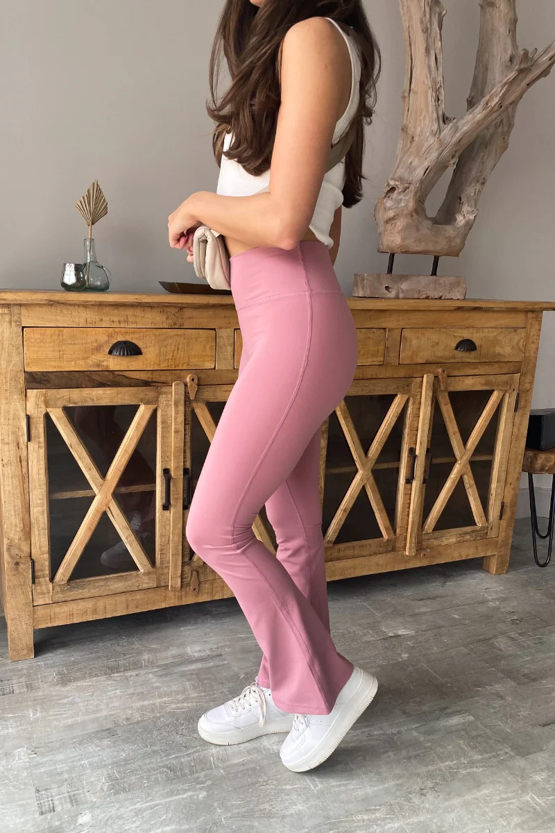 Carmen Flared Leggings in Mauve - Image 5