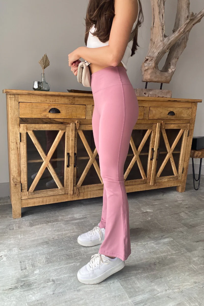 Carmen Flared Leggings in Mauve - Image 6