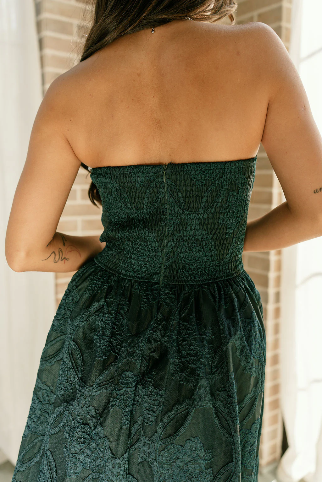 Carmen Green Embroidered Midi Dress - Image 6